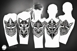 black cat wearing mandalorian armour tattoo idea