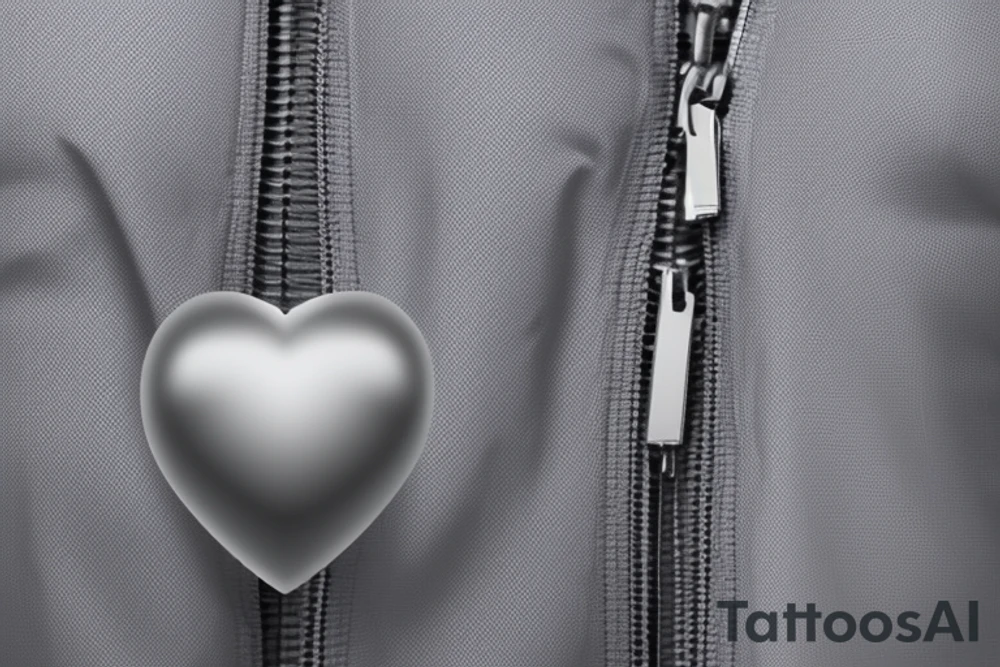 A zipper running down the middle of the chest.
Left side of the zipper is open exposing the realistic inside of the chest cavity, main feature being the heart.
The heart has gone through multiple surgeries so needs to look like it's been medically repaired.
With another element of left ventricular assist device being smashed by a hammer off with the words COME BACK SAM down the handle tattoo idea