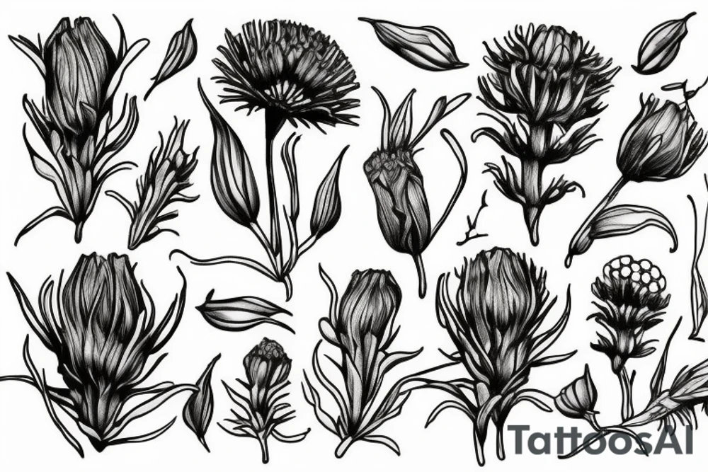 cornflower tattoo idea