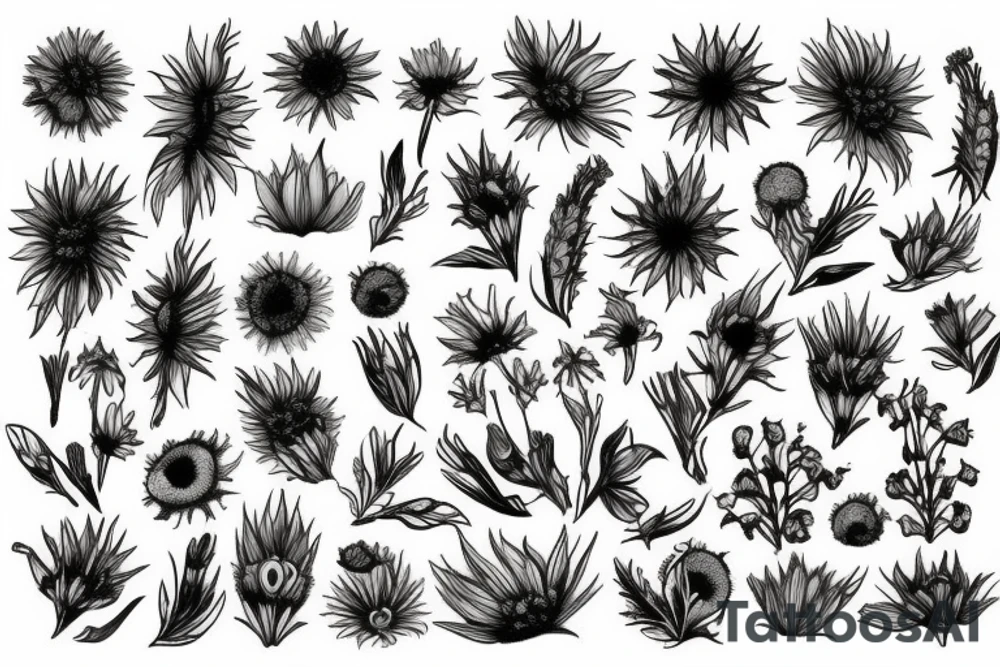 cornflower tattoo idea