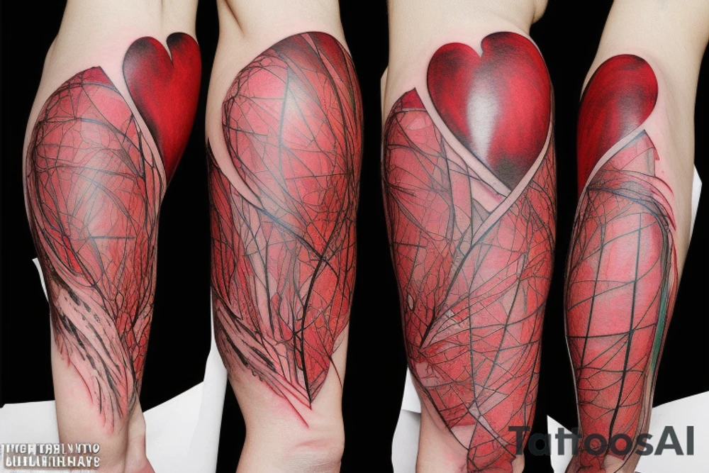 Anatomical Heart thats scarred from surgery tattoo idea