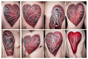 Anatomical Heart thats scarred from surgery tattoo idea