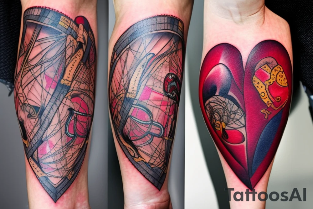 Anatomical Heart thats scarred from surgery tattoo idea