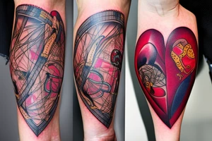 Anatomical Heart thats scarred from surgery tattoo idea
