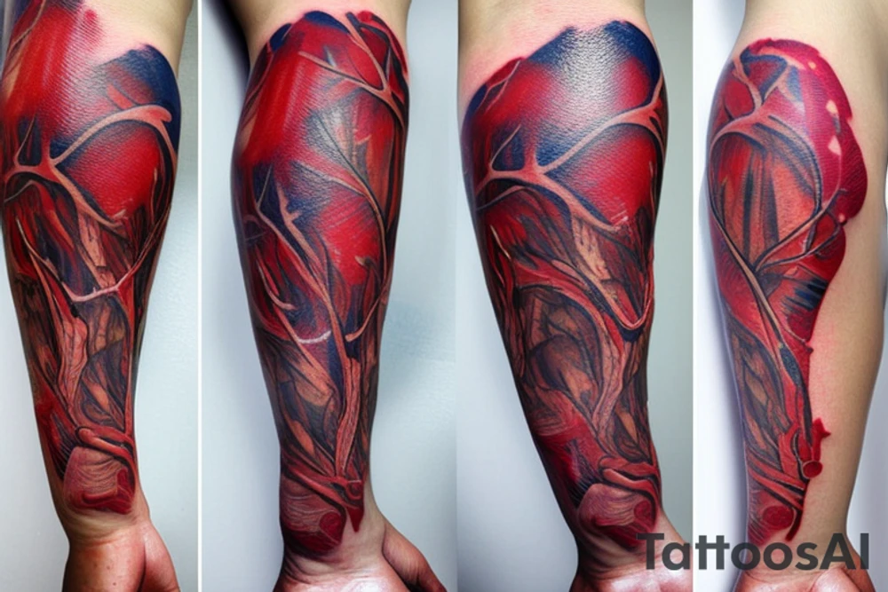 Anatomical Heart thats scarred from surgery tattoo idea