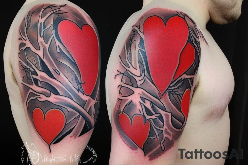 Anatomical Heart thats scarred from surgery tattoo idea