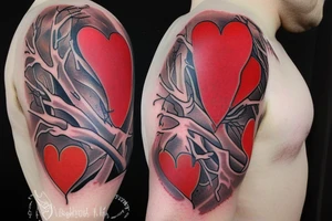 Anatomical Heart thats scarred from surgery tattoo idea