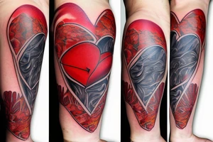 Anatomical Heart thats scarred from surgery tattoo idea