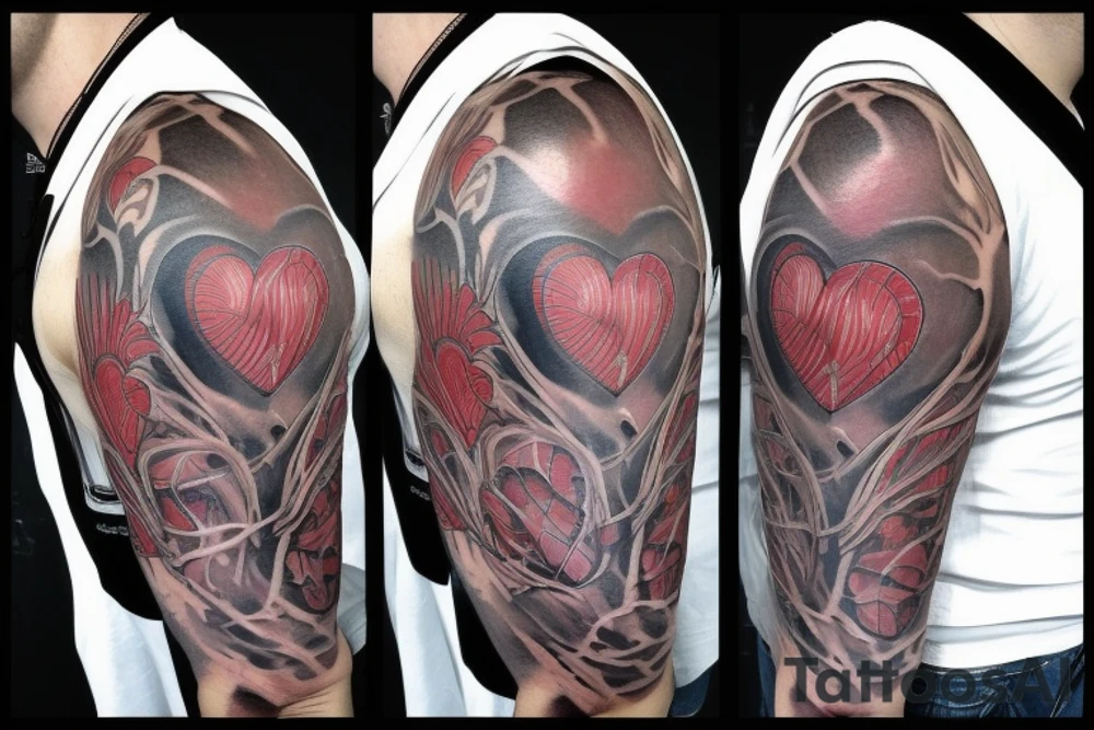 Anatomical Heart thats been repaired from surgery tattoo idea