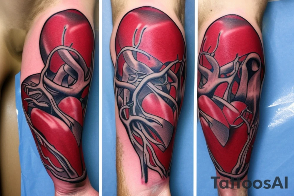 Anatomical Heart thats been repaired from surgery tattoo idea