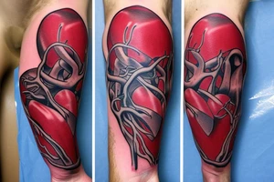 Anatomical Heart thats been repaired from surgery tattoo idea