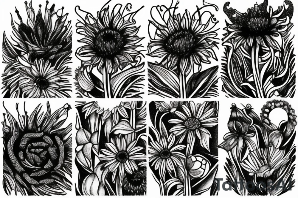 corn flower tattoo idea