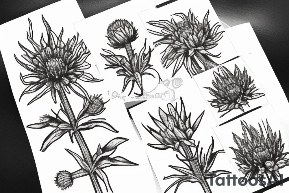 cornflower plant tattoo idea