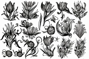 cornflower plant tattoo idea