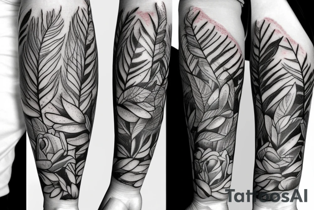 forearm botanical tattoo tattoo idea