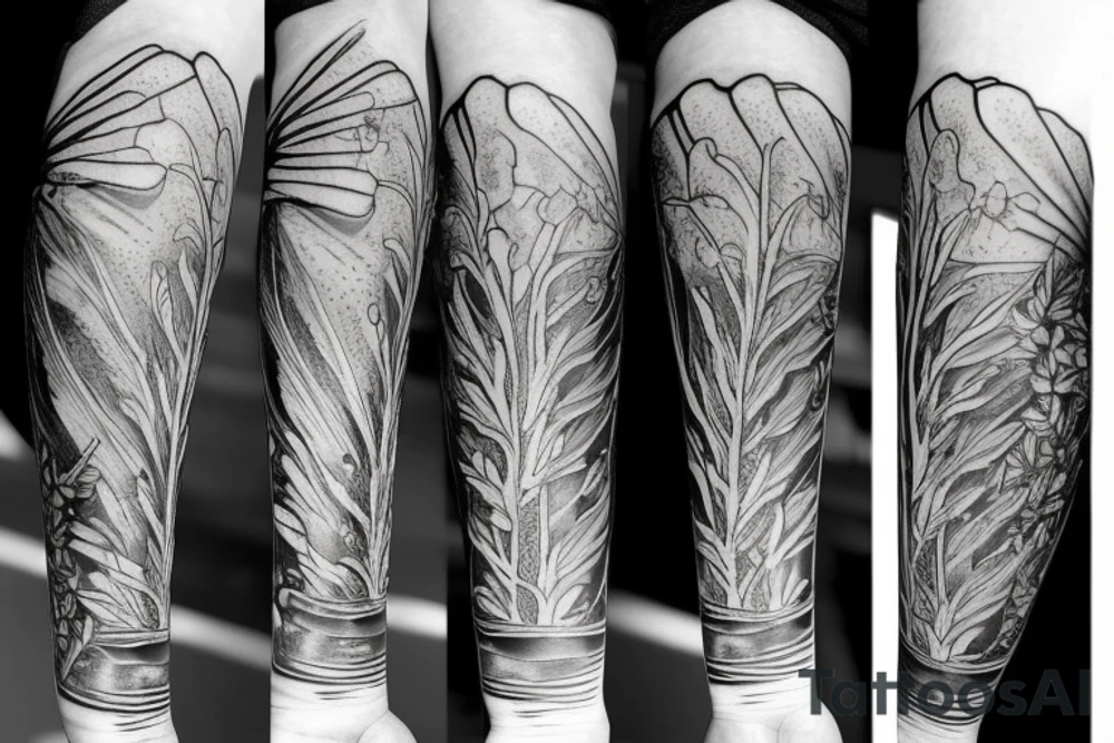 forearm botanical tattoo tattoo idea
