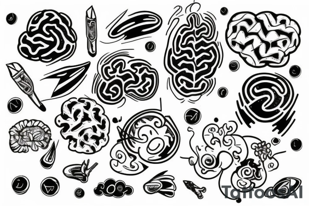 adhd brain tattoo idea