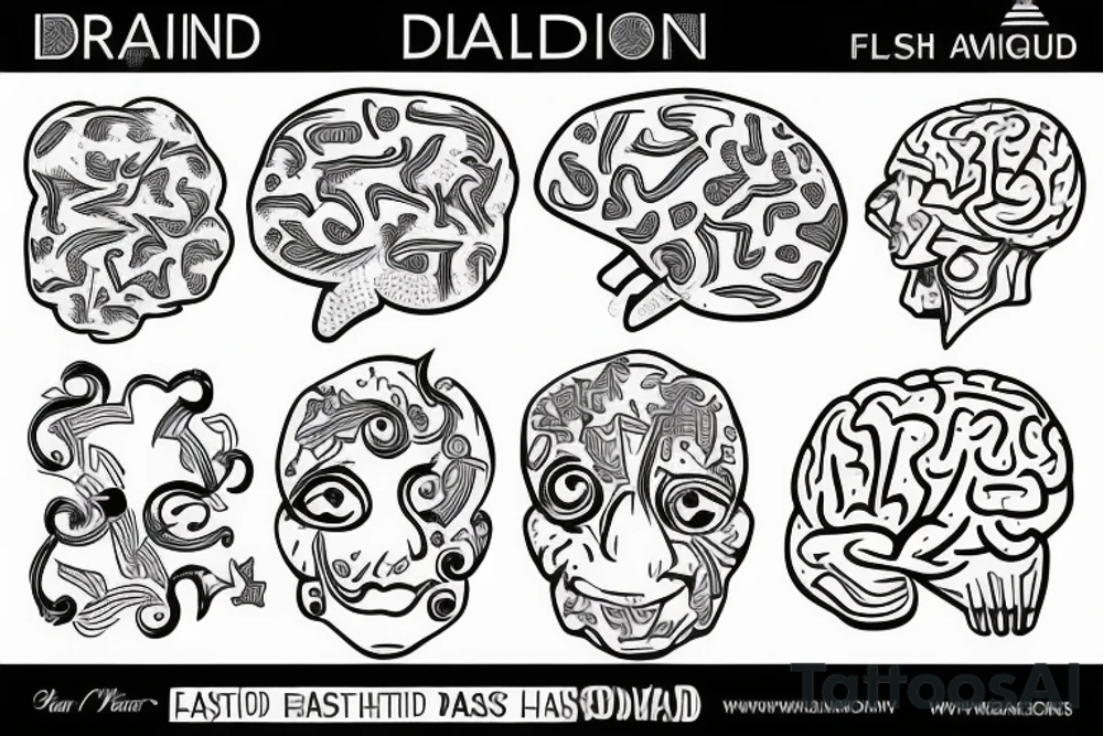 adhd brain tattoo idea
