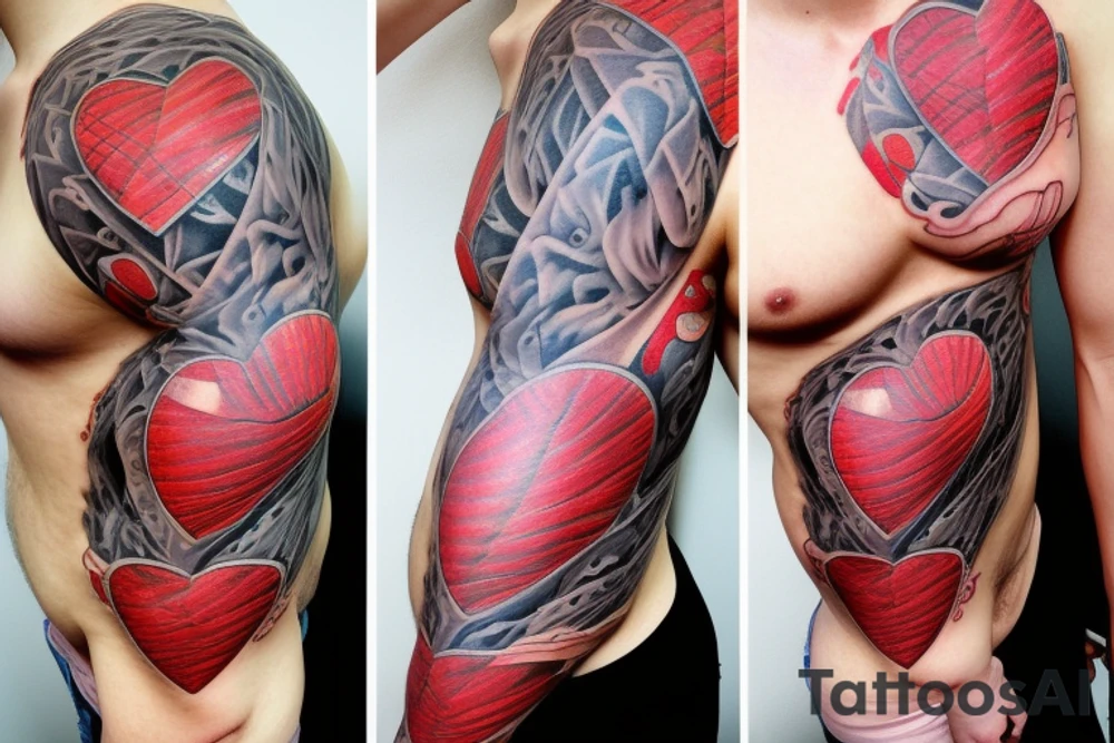Anatomical Heart thats been repaired from surgery tattoo idea