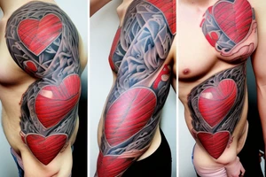 Anatomical Heart thats been repaired from surgery tattoo idea