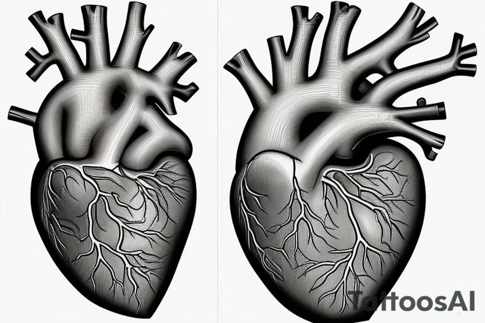 Anatomical Heart thats been repaired from surgery tattoo idea