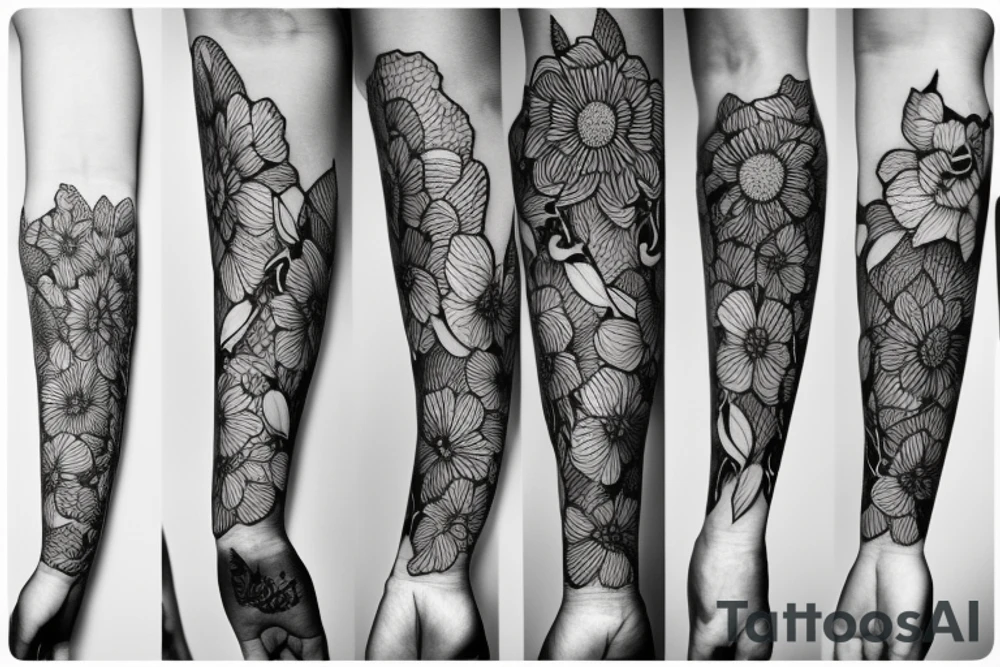 botanical tattoo on forearm tattoo idea