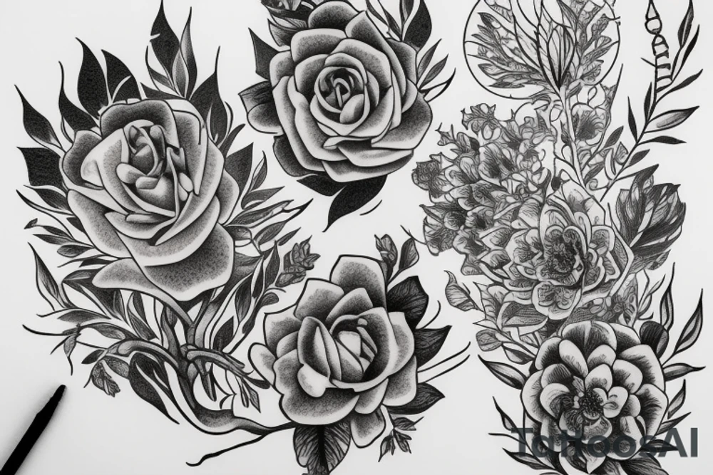 botanical tattoo on forearm tattoo idea