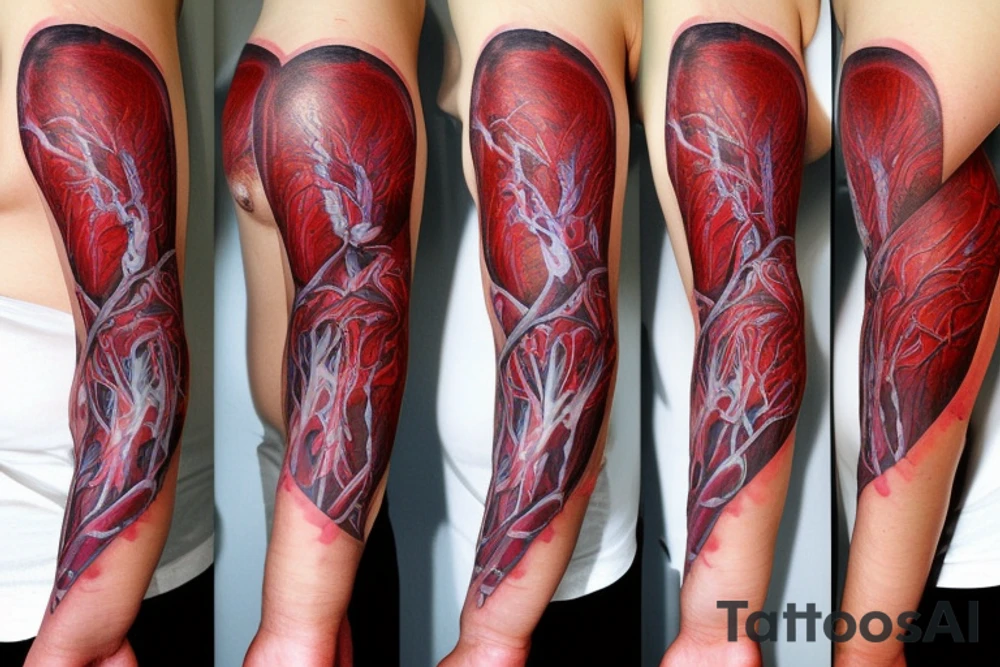 Anatomical Heart thats been repaired from surgery tattoo idea