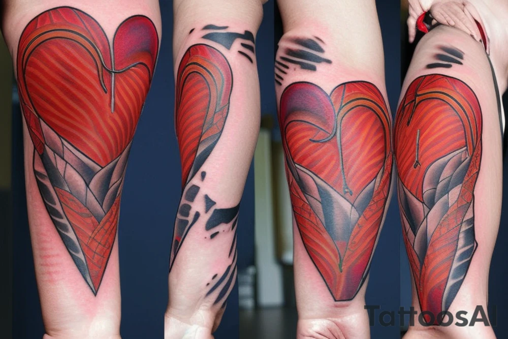 Anatomical Heart thats been repaired from surgery tattoo idea