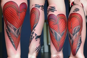 Anatomical Heart thats been repaired from surgery tattoo idea