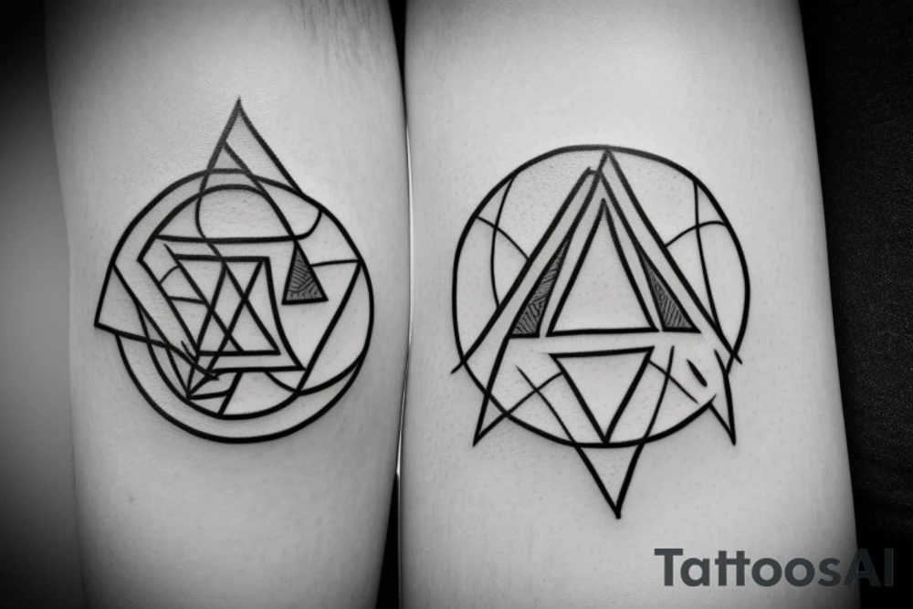 Triangle with a Circle inside and a line running through it tattoo idea Triangle with a Circle inside and a line running through it tattoo idea