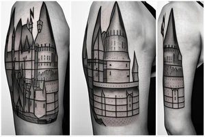 Outline of hogwarts castle from harry potter tattoo idea