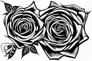 Scissors cutting rose with eyes tattoo idea