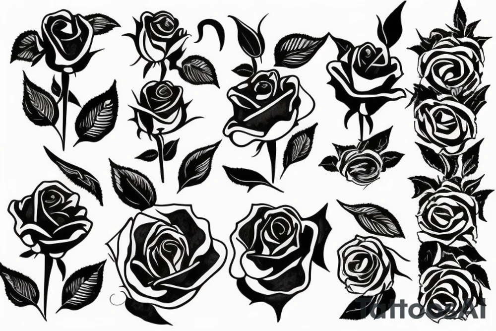 Scissors cutting rose tattoo idea