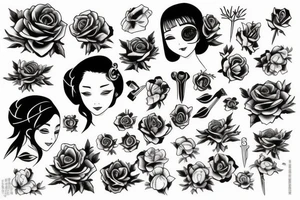 Scissors cutting rose tattoo idea
