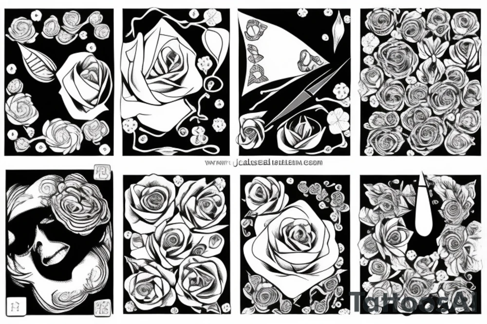 Scissors cutting rose tattoo idea