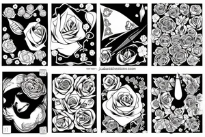 Scissors cutting rose tattoo idea