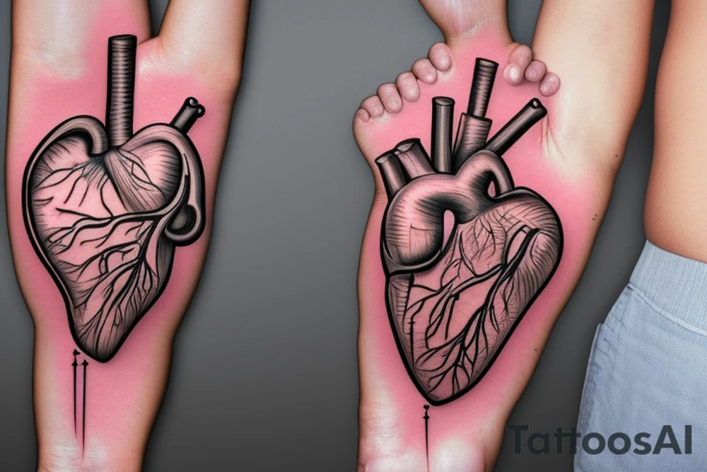 Anatomical Heart thats been repaired from surgery tattoo idea