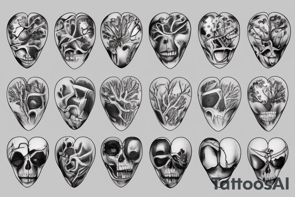 Anatomical Heart that has been repaired from surgery tattoo idea