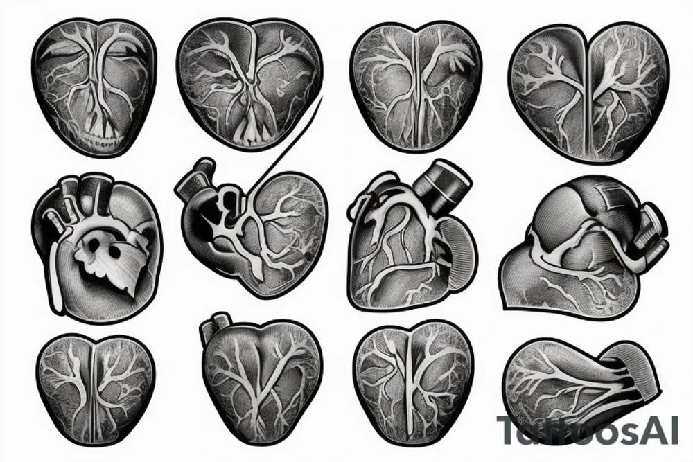 Anatomical Heart that has been repaired from surgery tattoo idea