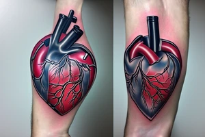 Anatomical Heart that has been repaired from surgery tattoo idea