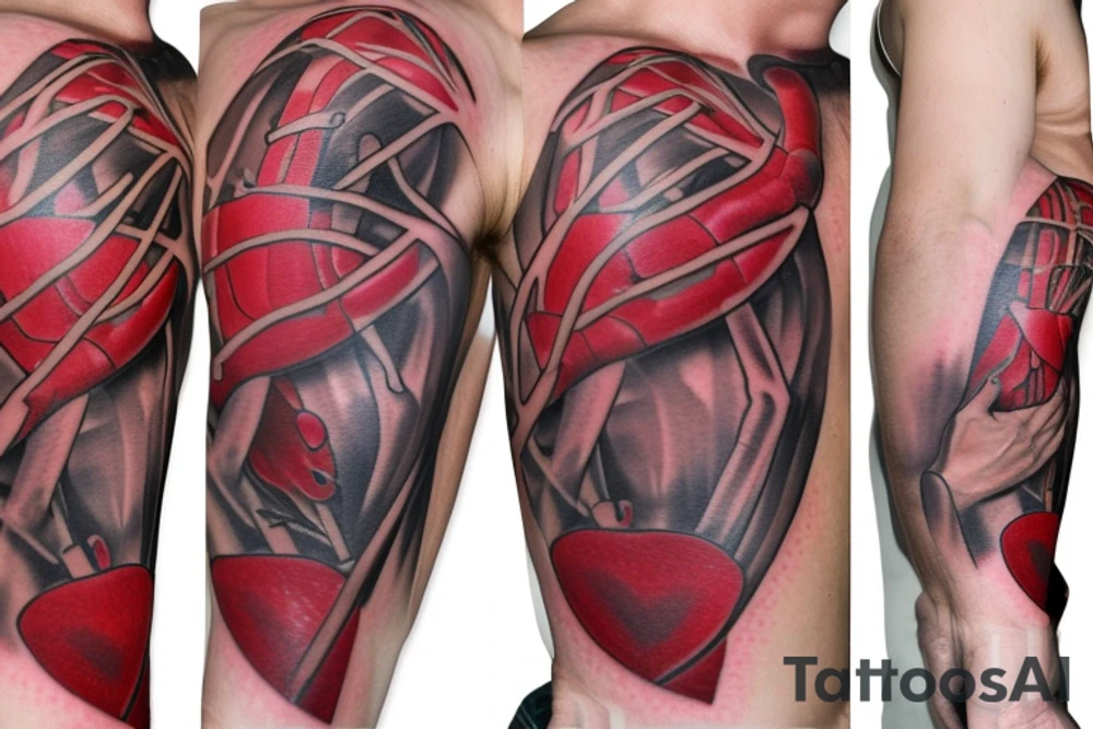 Anatomical Heart that has been repaired from surgery tattoo idea