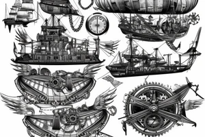 Steampunk airship tattoo idea