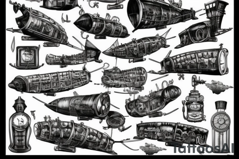 Steampunk airship tattoo idea