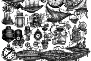 Steampunk airship tattoo idea