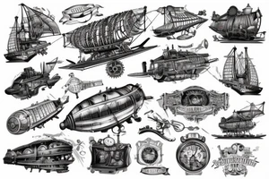 Steampunk airship tattoo idea