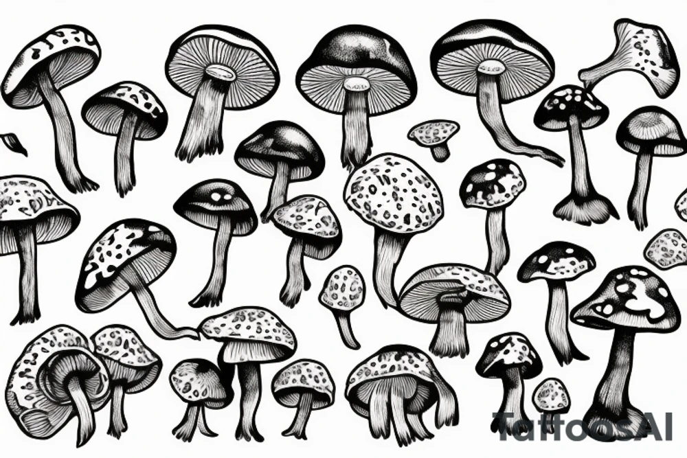 Mushrooms tattoo idea