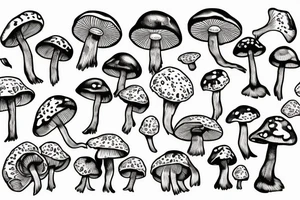 Mushrooms tattoo idea