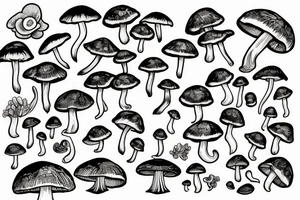 Mushrooms tattoo idea