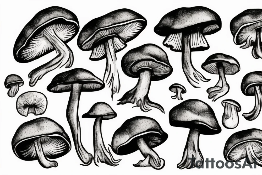 Mushrooms tattoo idea